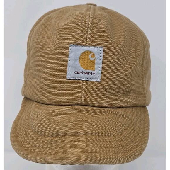 VTG Carhartt Hat Cap Ear Flaps Insulated Quilted Canvas Work Made in‎ USA Sz M - Picture 1 of 14
